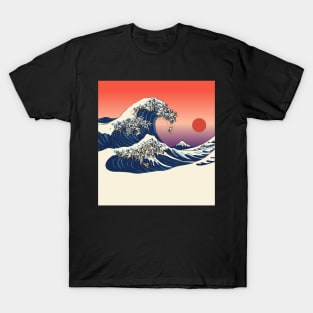 The Great wave of Pugs T-Shirt